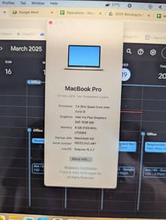 Apple Mac book pro 2019 8/ 128