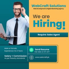 We Require Sales agent for Web Development Company