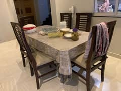 Dinning Table with 6 Chairs / Sheeha Top base wood