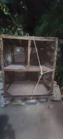 Double portion wooden cage