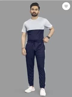 Men,s Printed Polyester Track suit _ 2 Pcs Stylish Grey set