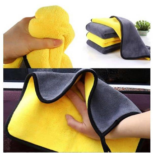 Microfiber Clothe Double Side Yellow And Gray Cloth 30×30, 600 GSM 0