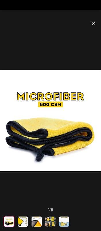 Microfiber Clothe Double Side Yellow And Gray Cloth 30×30, 600 GSM 3