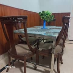 dinning table and six chair