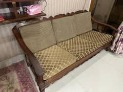 3 seater Victorian style wooden sofa