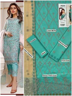 Premium Lawn | 3pc Embroidered Suit with Dupatta