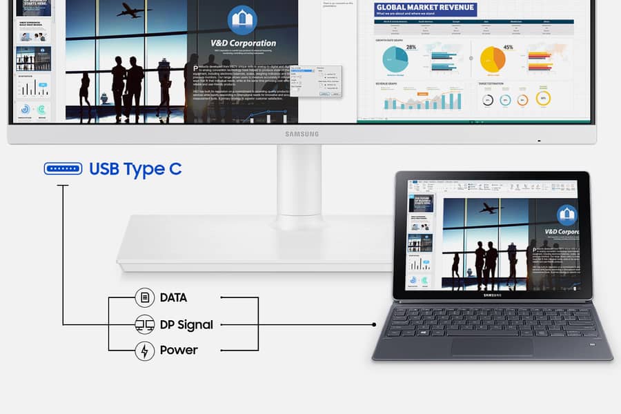 24" Inch Samsung 2K USB -C Monitor(2560 x 1440) Borderless wholesale 5