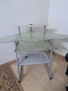 glass computer table