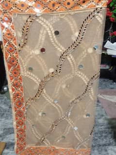 fancy lehnga, mini frok and net dupatta with full mirror work