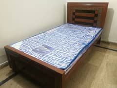 Sheesham Wood Single Bed with Diamond Supreme Foam Mattress.