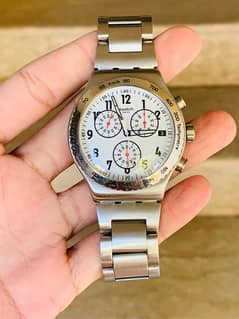 Swatch Swiss Made Chronograph Original Stainless Steel Watch 44mm