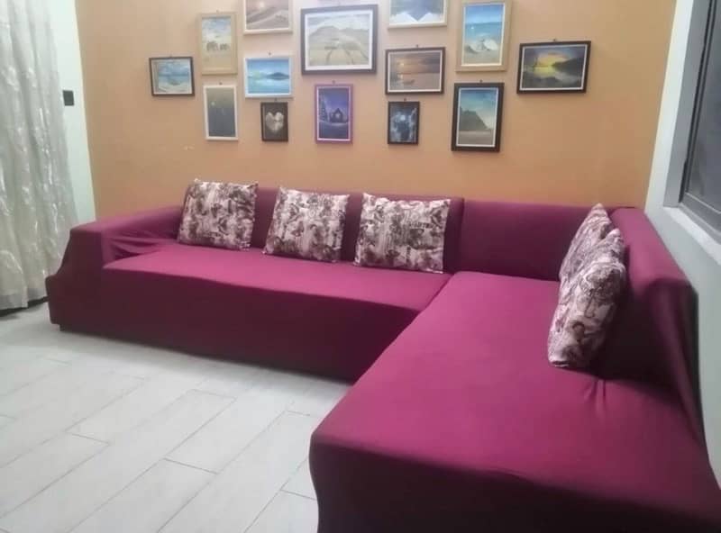L shape sofa cover 5