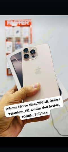 16 pro max factory unlocked physical sim used E sim non active 55cycle