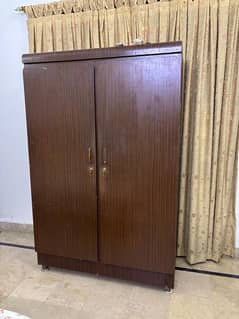 wooden wardrobe almari 2 door for sale