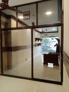 12MM showroom Glass door,PARTITION SLIDING DOUBLE SIDE DOORn signboard