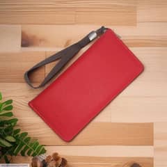 Stylish Woman's Red Pu leather Clutch 1 Pc Formal Accessory