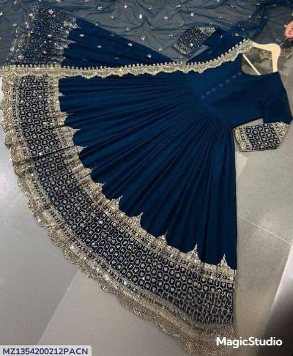 3 Pcs woman's stitched sequence Embroidered  Maxi suit 2