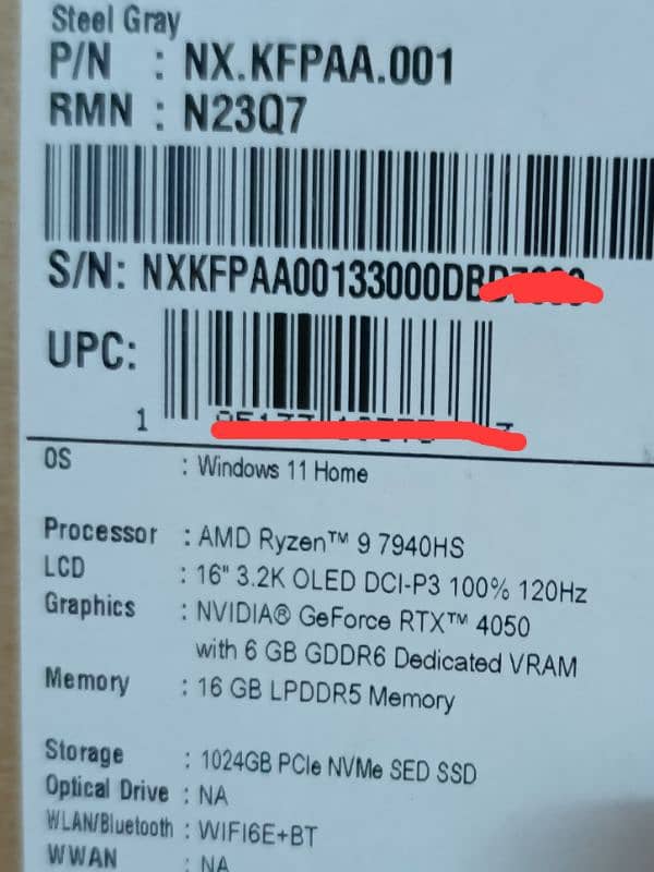 Acer 16" Swift X 16 Laptop Gaming OLED RTX Nvidia 4050 New Sealed 1