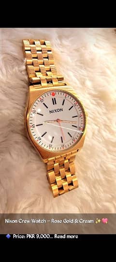 Nixon Crew Watch – Rose Gold & Cream