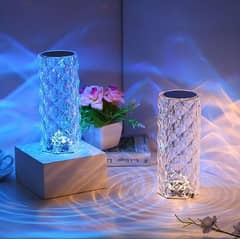 Diamond Rose Crystal Touch Lamp | Acrylic Usb Rechargeable Table Lamp