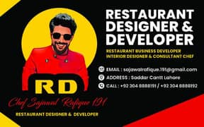 interior Designer & restaurant business development service available