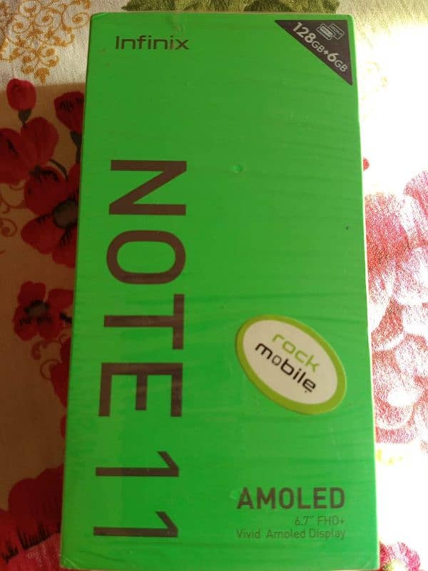 infinix Note 11 6+5 GB ram 128 GB rom box charger 0
