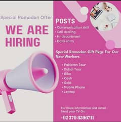 we are hiring male and female candidate