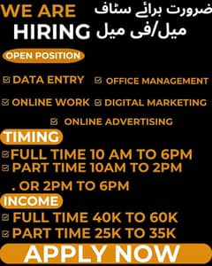 Full time part time home based online working