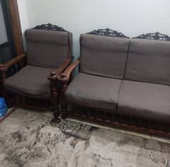 5 seater wooden sofa