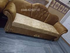 Sofa Set 6 Seater Brand New King Size Golden Velvet 0346-6252710