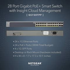 NETGEAR 28-Port PoE Gigabit Ethernet Smart Switch (GS728TPP) (Renewed)