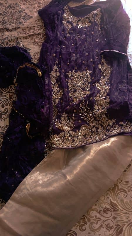 3 PC full heavy dark purple suit 2