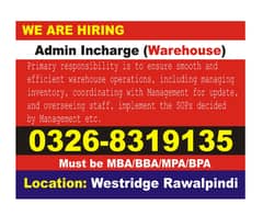 Admin Incharge (Warehouse)