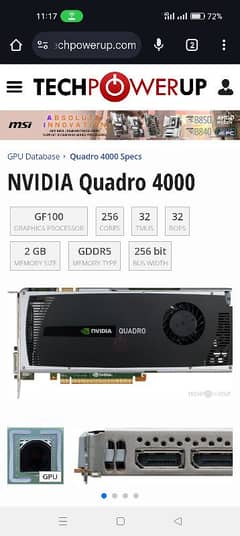 invdia quadro 4000 2 gb 256bit