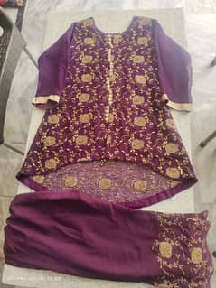 embroided 2 piece shiffon