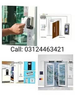 Zkteco Fingerprint face Machine and door lock security interlocking