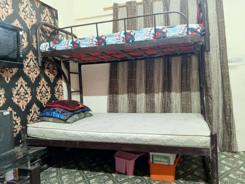 BUNK BED FULL SIZE WITH 2 NEW MATTRESSES 8