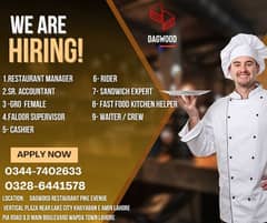 Restaurant Staff | Accountant | Manager | Rider | Jobs,Male and Female