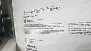 MACBOOK PRO M4 24/1TB Brand NEW