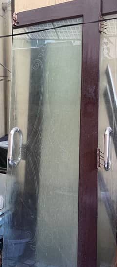 wood glass door