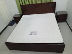 King size bed, 2 side tables & Matres.