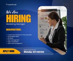 Sales Manager / Fresh Staff Required for Office Work