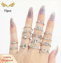 1 Set Jewelry 15 Rings gift for women