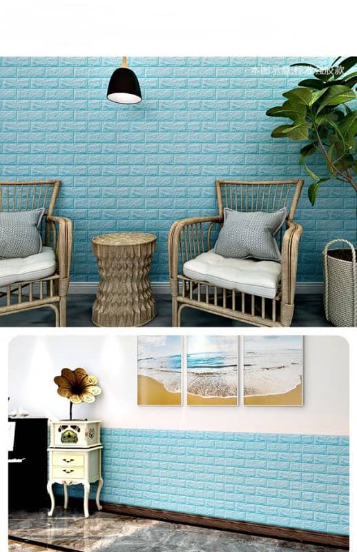 1 Pc 2mm 3d Wall Panels-peel And Stick Foam-3d Brick Wallpaper-sel 2
