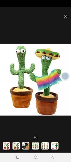 Rechargeable dancing and singing cactus toy with recording lighting