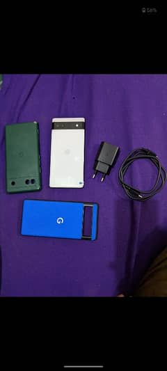 Google pixel 6a approved with charger and two cases