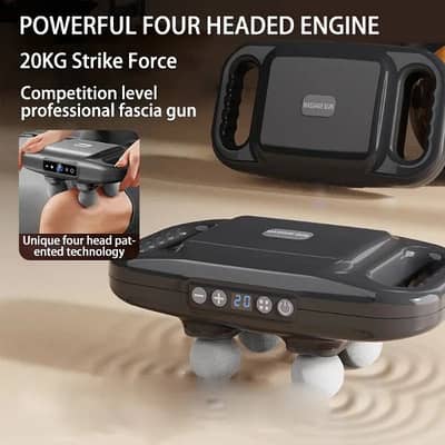 4-Head Massage Gun Deep Tissue Pro - Percussion Vibration Massager Gun