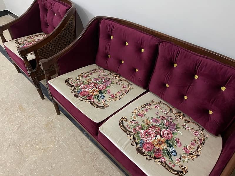 pure sheesham. chinoti cane/rattan set 2
