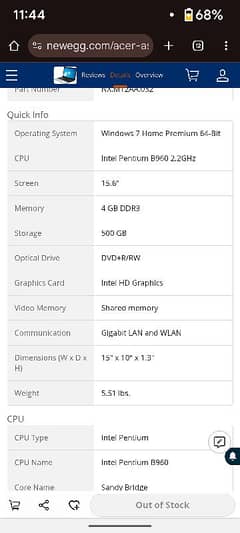 Acer Aspire Dual Core Laptop