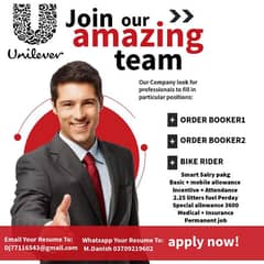 Unilever pakistan hiring a professional order booker